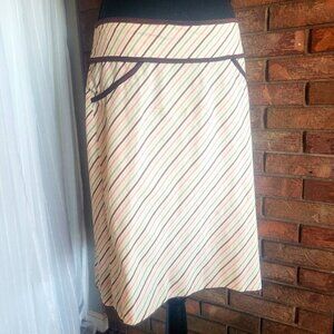 Charlotte Russe Diagonal Stripe Cotton Blend Skirt - Size M